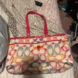 Coach Multicolor Graphic Huge Tote Bag